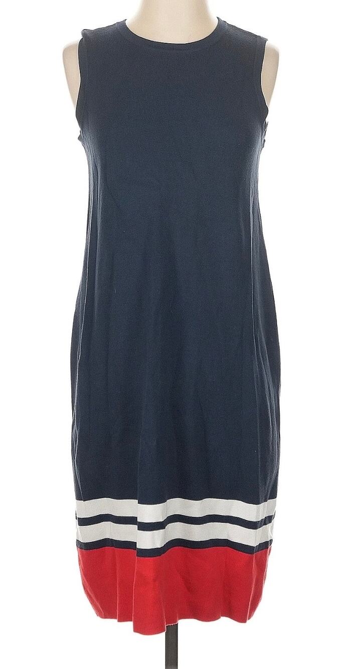 Brooks Brothers Sleeveless Colorblock Knit Shift Dress, Americana, Medium
